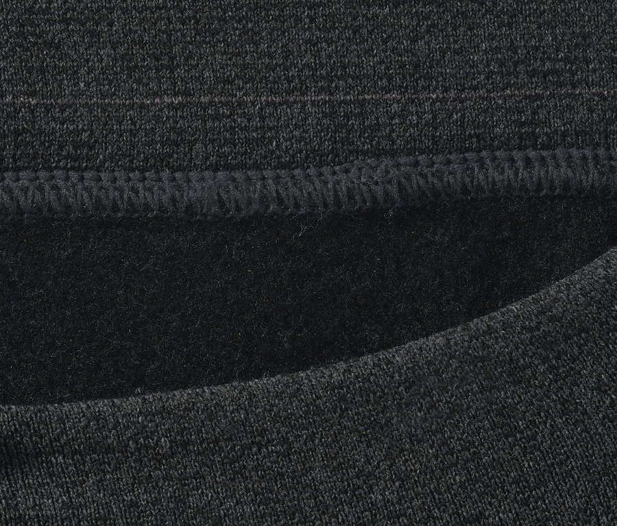 Detailaufnahme einer grau melierten Thermostrumpfhose.