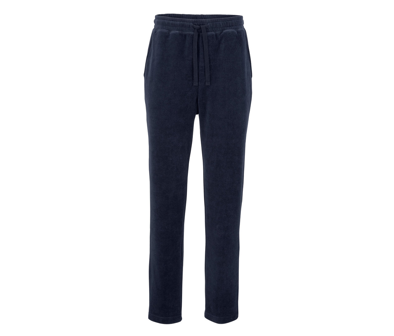 Eine marineblaue Nicki-Pyjamahose mit Kordelzug.