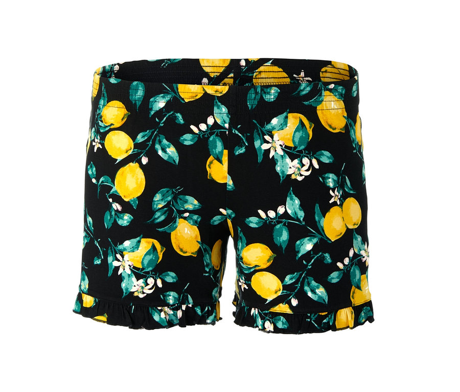 Eine Shorty-Pyjama mit Zitronenmuster.