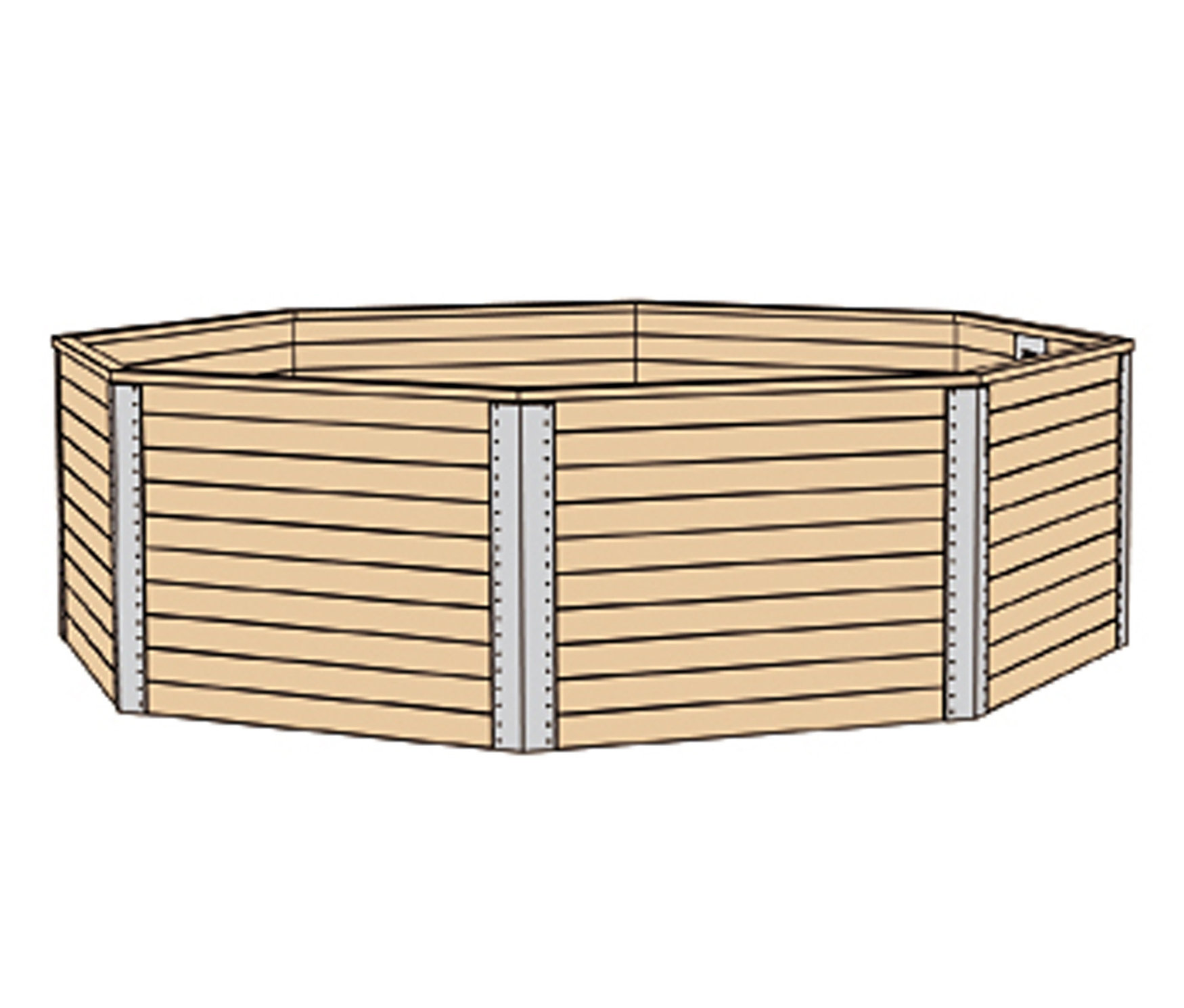 Thumbnail - Weka-Massivholz-Gartenpool inkl. Abdeckhaube - naturfarben