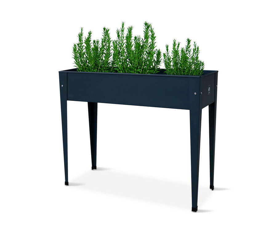 Herstera Garden Hochbeet »Urban«, ca. 100 x 40 x 80 cm, anthrazit mit Pflanzen.