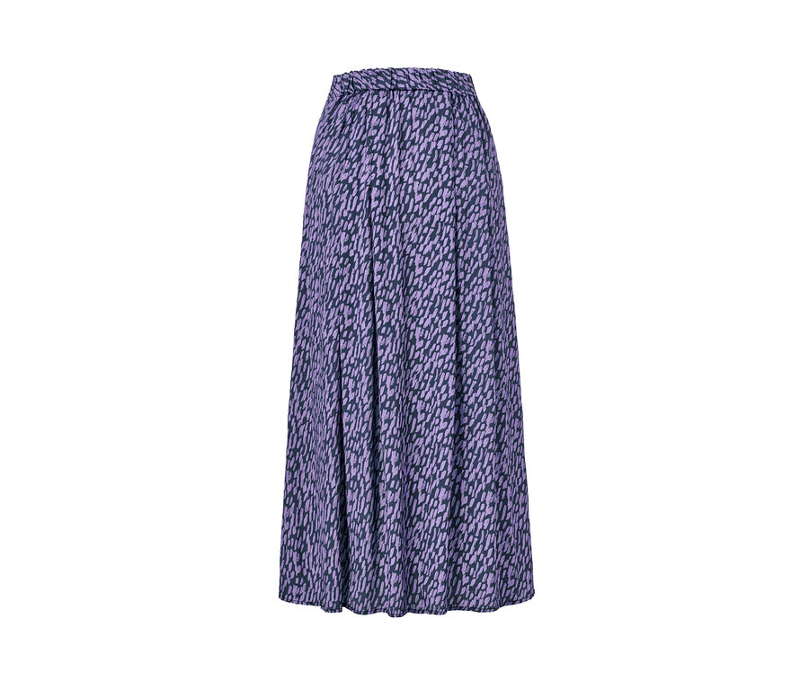 Lila-dunkelblauer Rock mit Print.