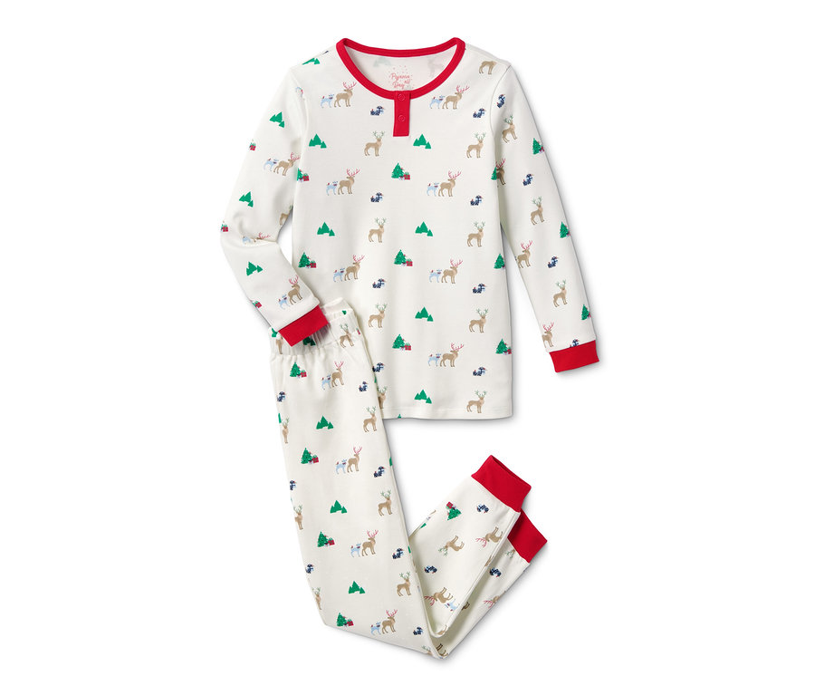 Interlock-Pyjama aus Bio-Baumwolle mit Weihnachtsmotiv.