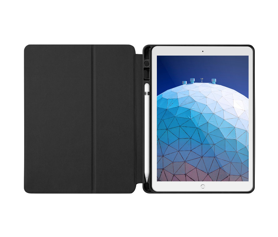 Schwarze Laut Prestige iPad Hülle für iPad 10,2" (2019/2020) mit weißem Stift.