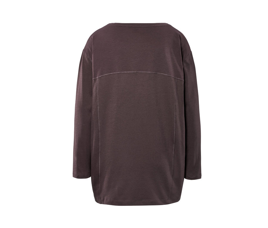 Nahaufnahme des braunen Funktions-Langarmshirts von hinten.