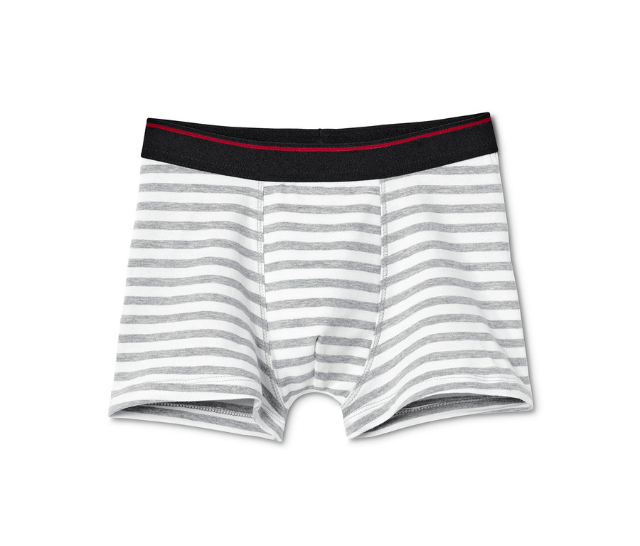 Ein Paar Jungen-Slipboxer, 7 Stk., schwarz-weiß.