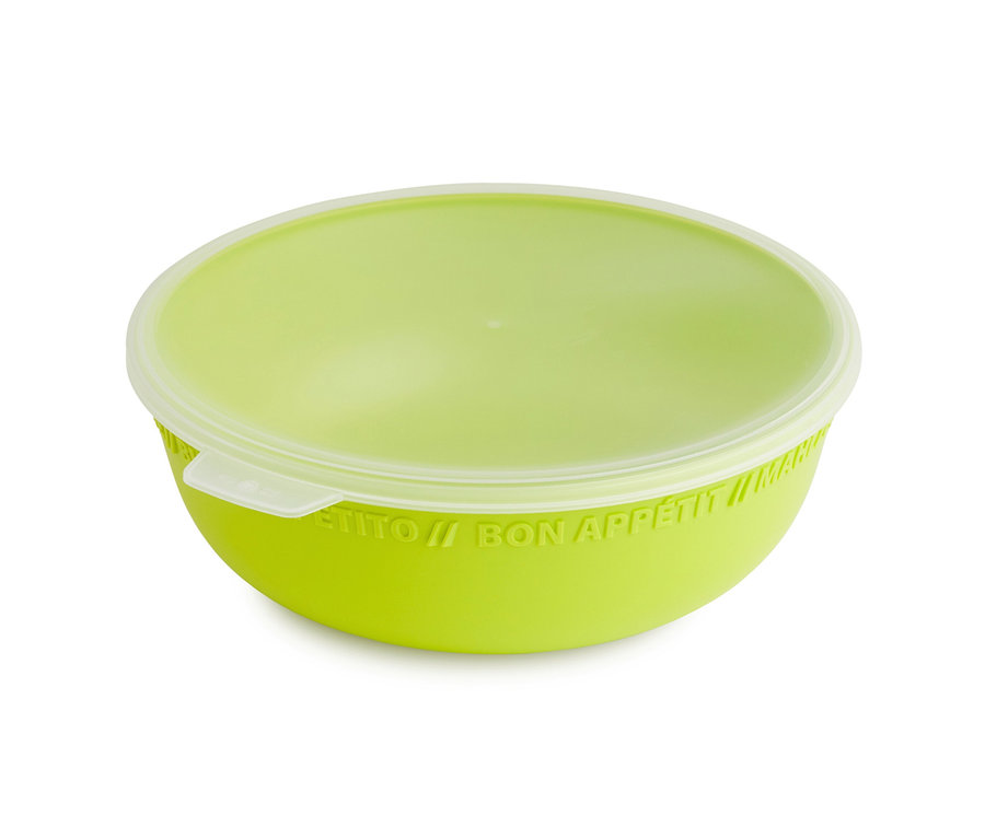 Grüne Rotho Schüssel-Set mit Deckel.
