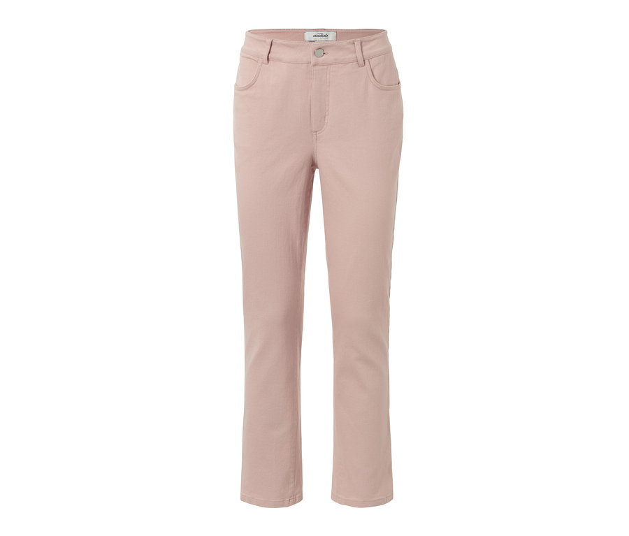 Eine hellrosa Straightfit-Jeans.