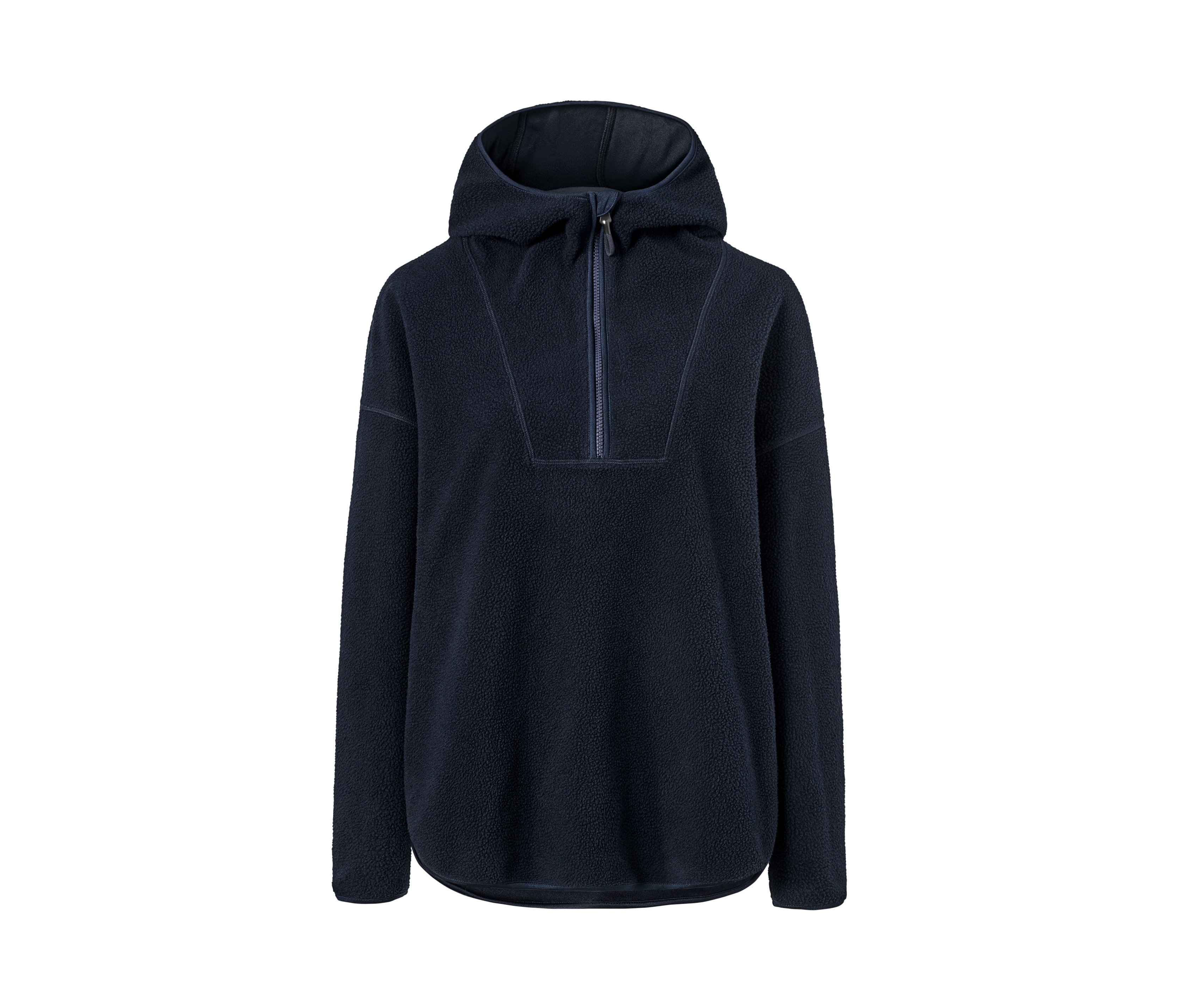 Marineblauer Fleece-Kapuzenpullover.