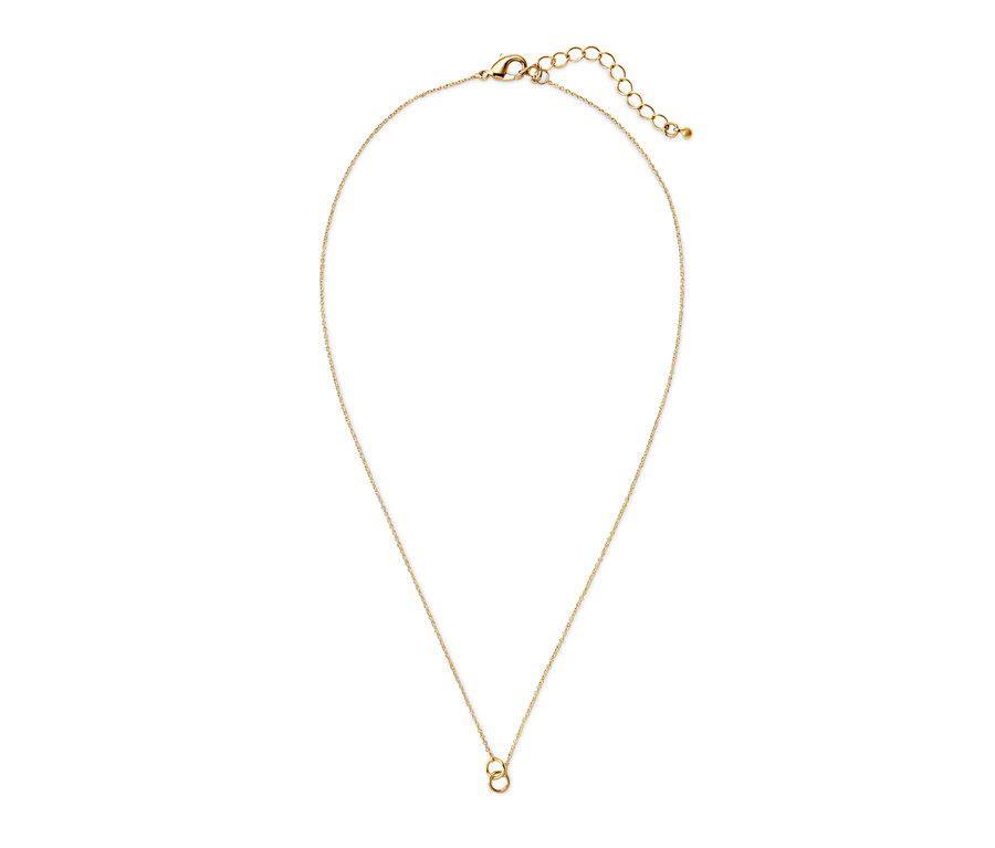 Goldene Kette mit Ringen, eine 23 Karat vergoldet, die andere vergoldet.