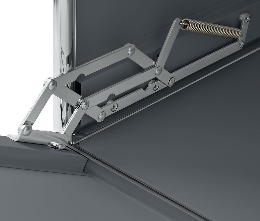 Detailansicht Rollcontainer Metall »CN3« mit Klappe, grau.