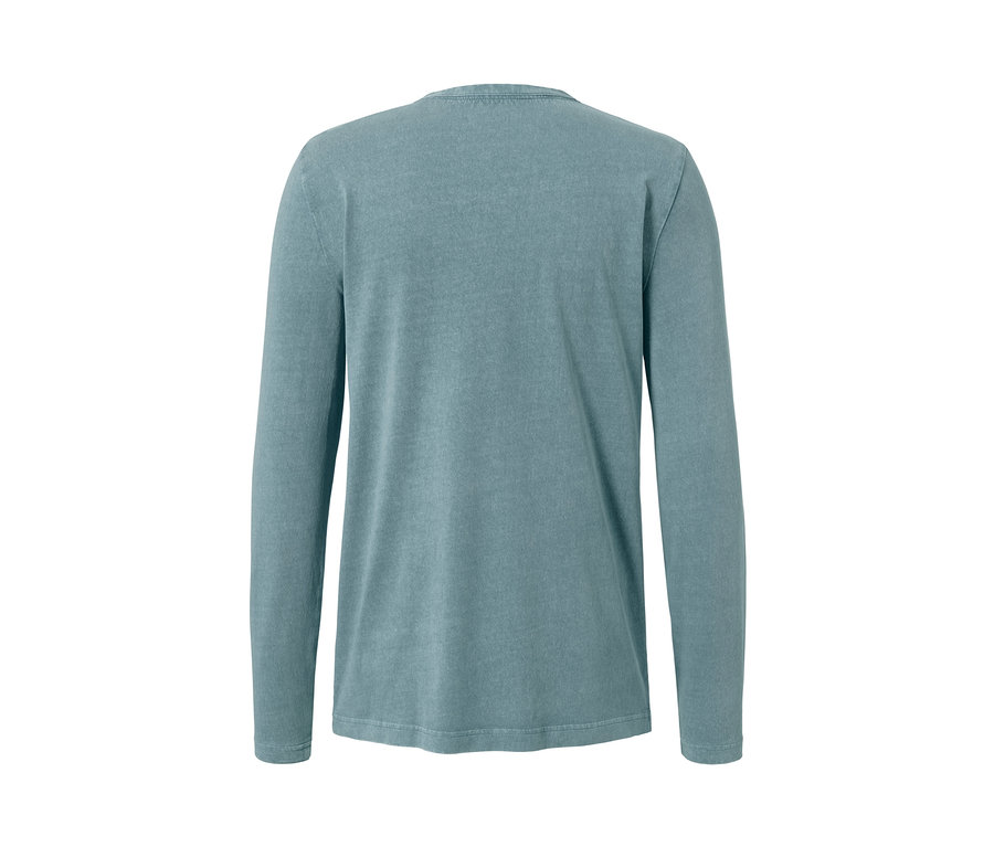 Blaues Henley »Mustang« von hinten.
