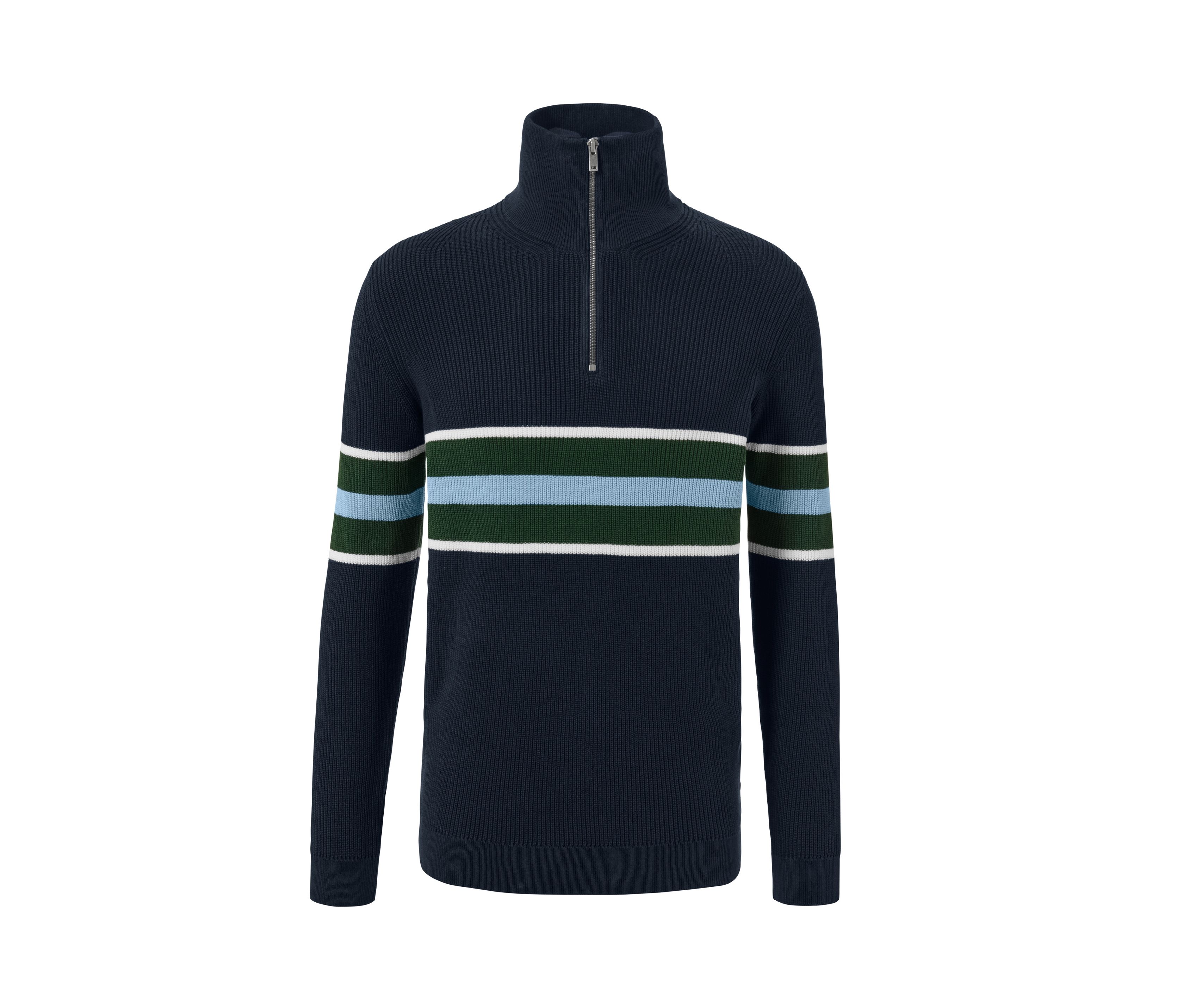 Tchibo - Troyer-Pullover - Herren - Gr. XL - hellblau/gestreift