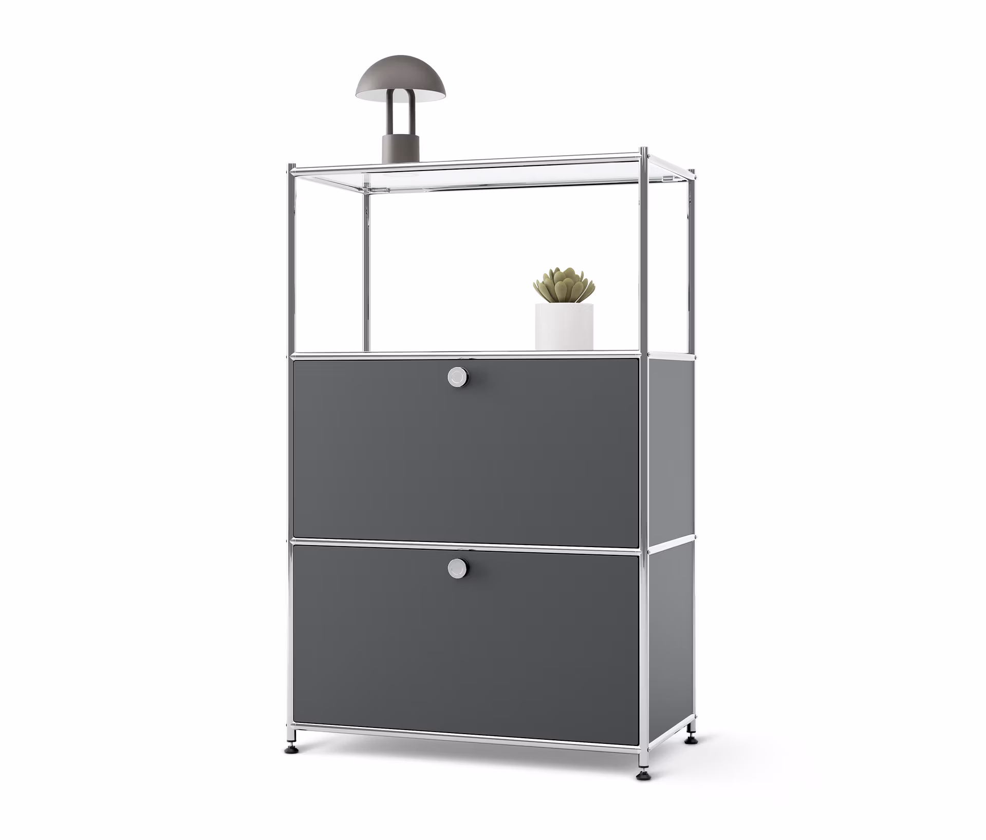 Tchibo - Kommode Metall »Cn3« mit 2 Klappfächern - 77x40x120,5cm - chrom -