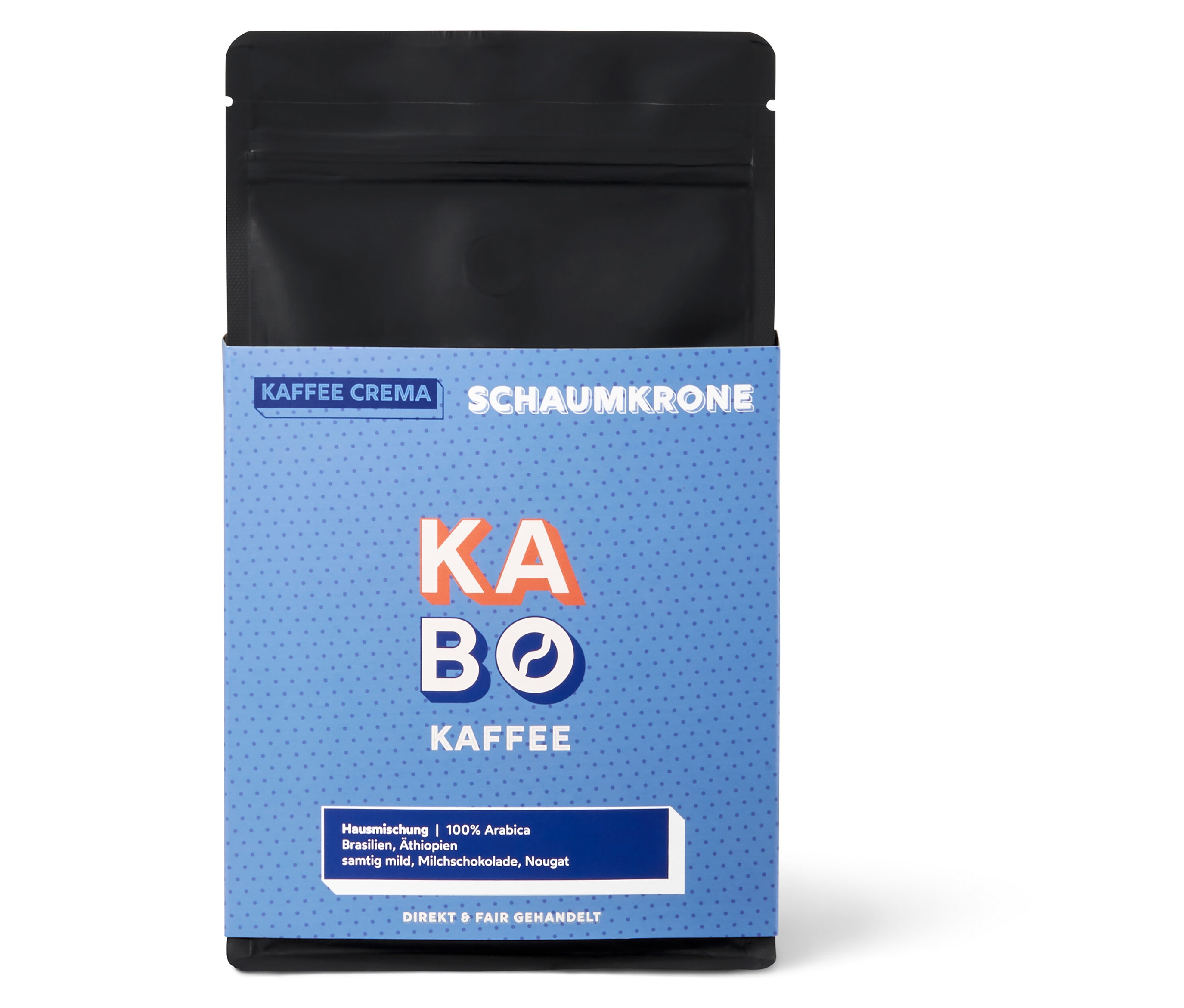Kabo - Schaumkrone Caffè Crema - 250 g Ganze Bohne - Intensität: 4/6