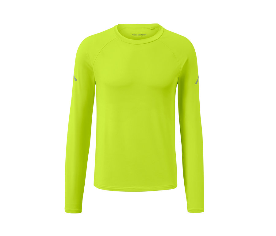 Neonlimes Langarm-Funktionsshirt.