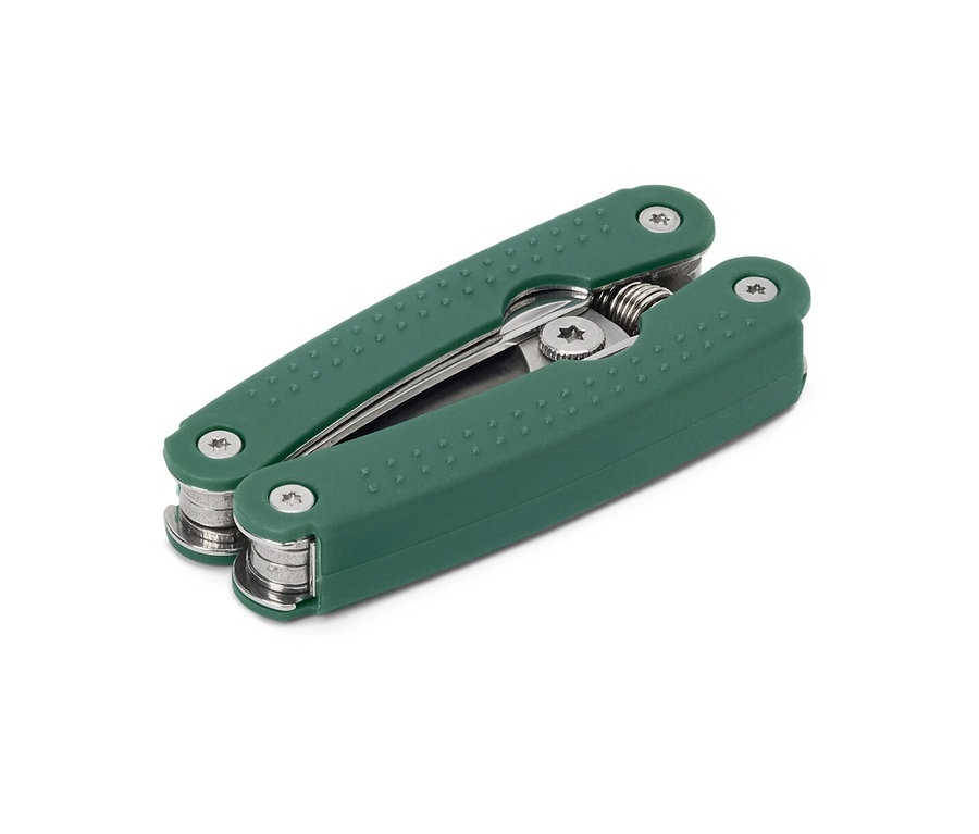 Eine geschlossene, grüne Multifunktions-Gartenschere.