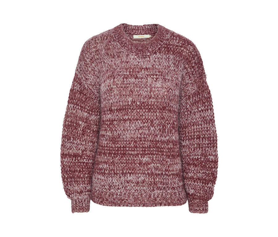 Grobstrick-Pullover in melierter Optik.