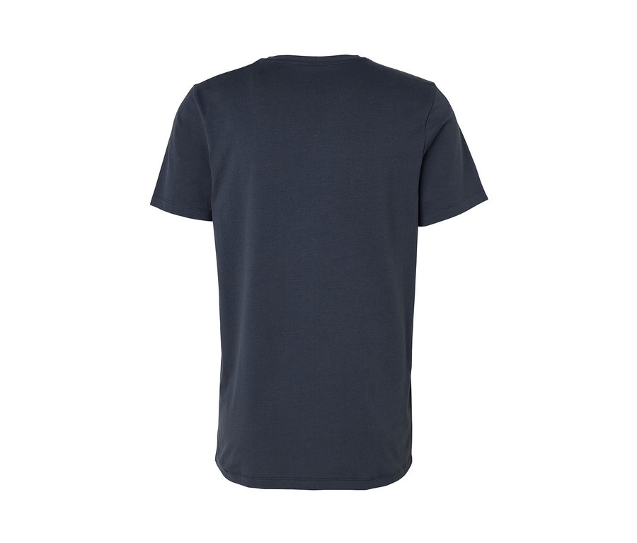 Blaues T-Shirt mit Print.
