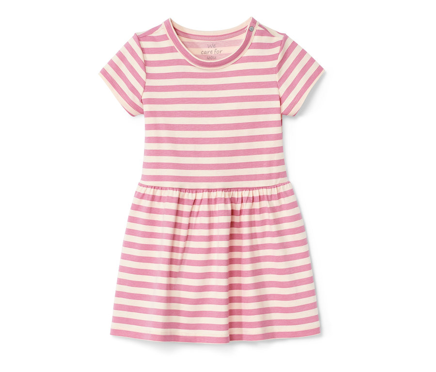 Gestreiftes Baby-Jerseykleid mit kurzen Ärmeln.