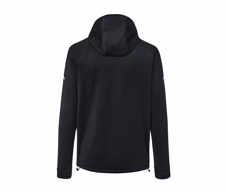 Schwarze Thermojacke von hinten.