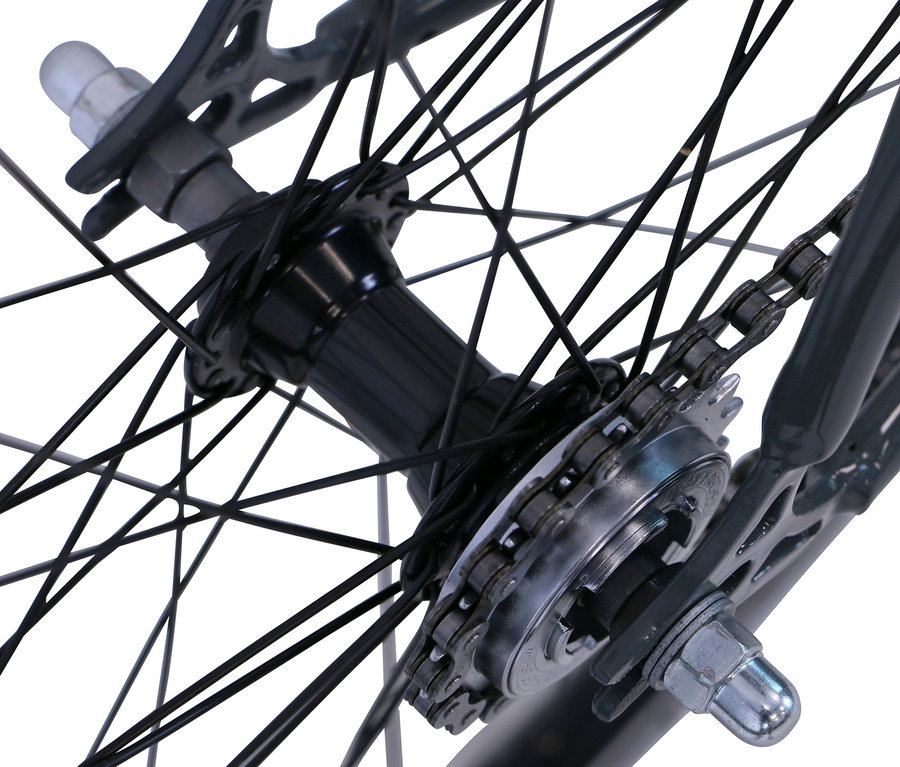 Detailaufnahme eines grauen HAWK Bikes Fahrrads »Urban Vintage Singlespeed« mit 28 Zoll und 55-cm-Rahmen.