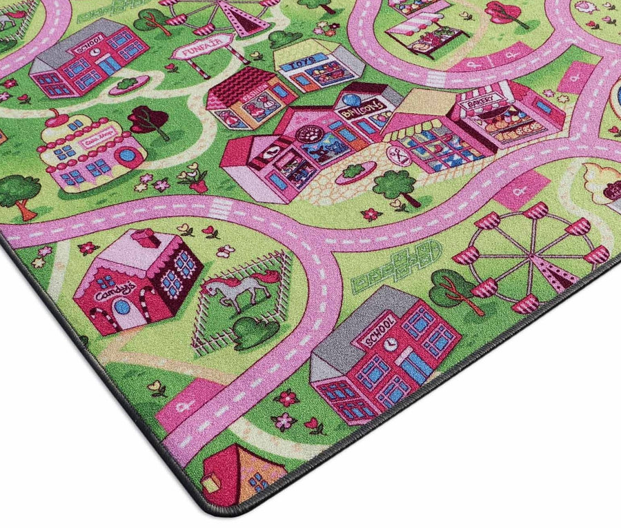 Detailansicht des Spielteppichs »Sweet City«.