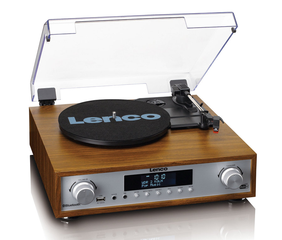 Lenco Stereoanlage mit Plattenspieler.