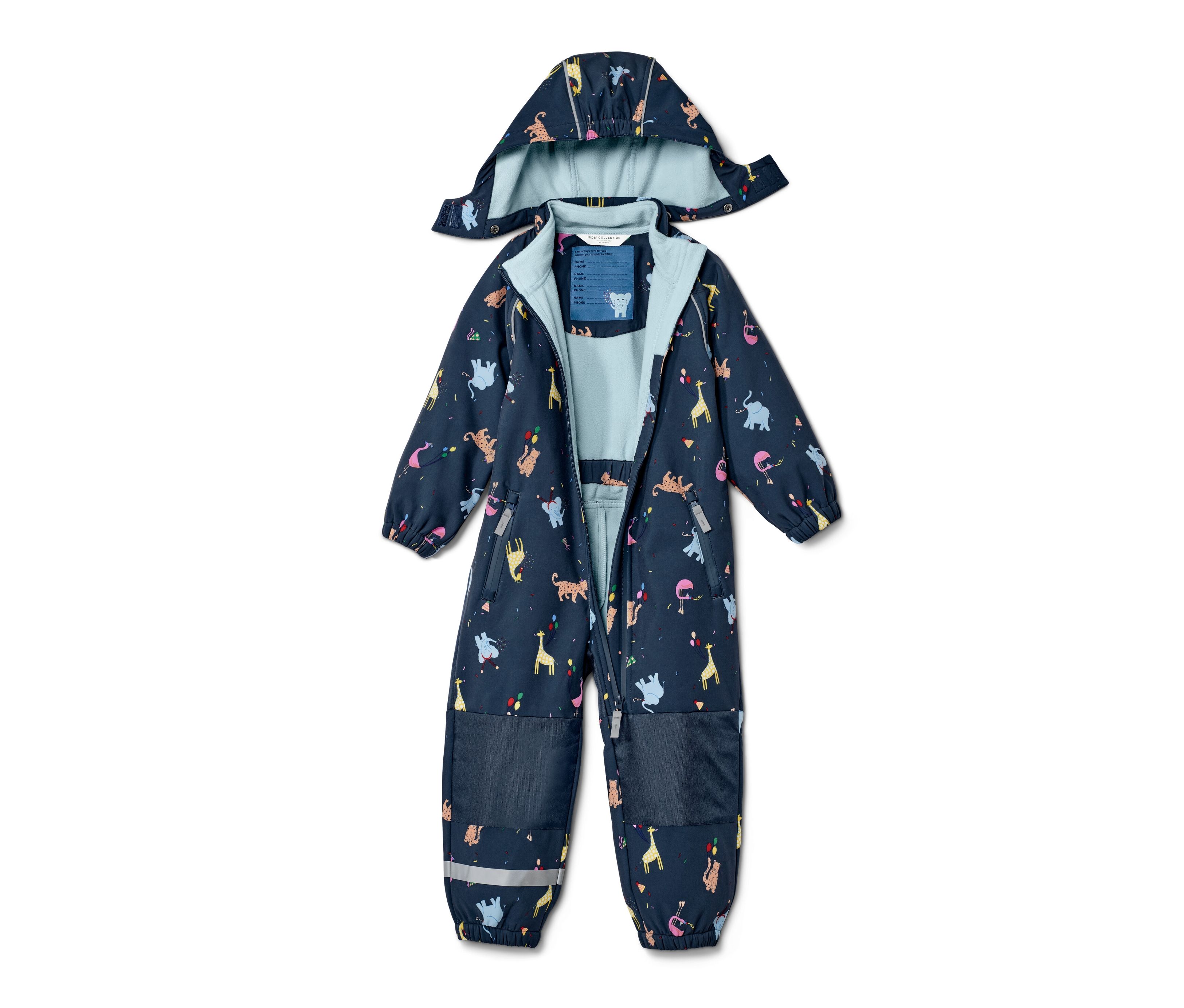 Thumbnail - Tchibo - Kinder-Softshell-Einteiler - Baby - Gr. 74/80 - dunkelblau/print