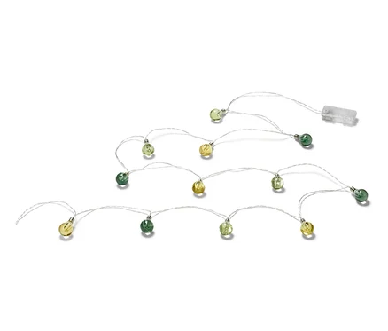 LED-Lichterkette »Glühbirnen« mit abwechselnd grünen und gelben Glühbirnen.