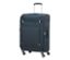Nahaufnahme eines kleinen, marineblauen Samsonite CITYBEAT SPINNER Koffers mit ausgezogenem Griff.