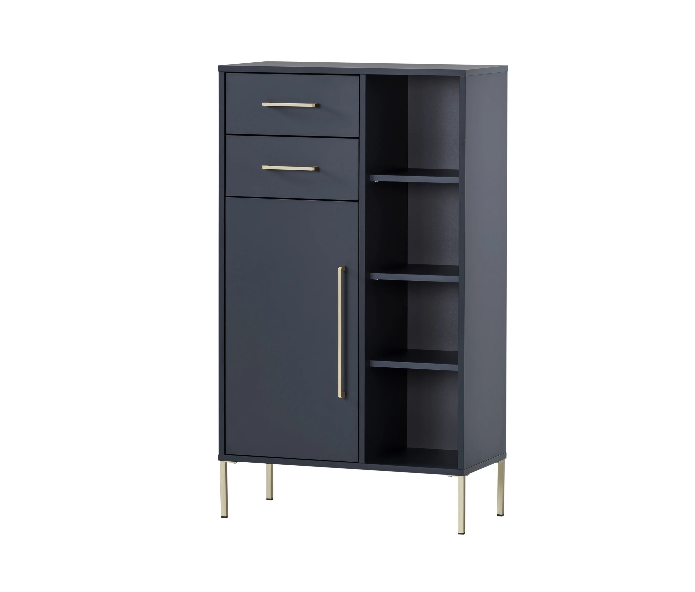 63,5cm günstig Kaufen-Tchibo - Highboard »Kent« - 67x33x117,5cm - blau - Holz / Metall. Tchibo - Highboard »Kent« - 67x33x117,5cm - blau - Holz / Metall <![CDATA[Highboard »Kent«, blau Farbe: Korpus und Front blau Griffe und Füße goldfarben Material: Korpus