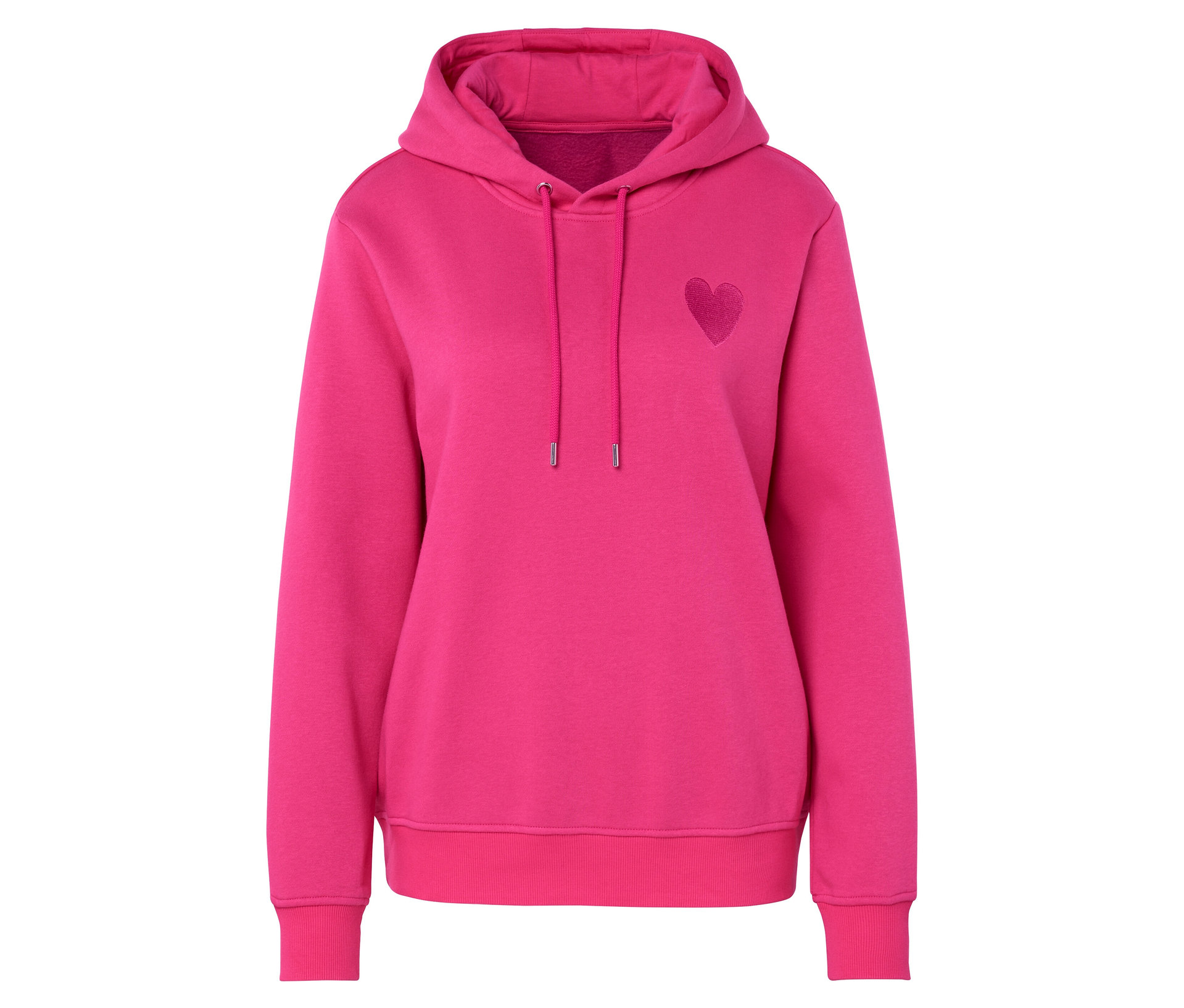 Hoodie mit Stickerei - Damen - Gr. M - pink - pink