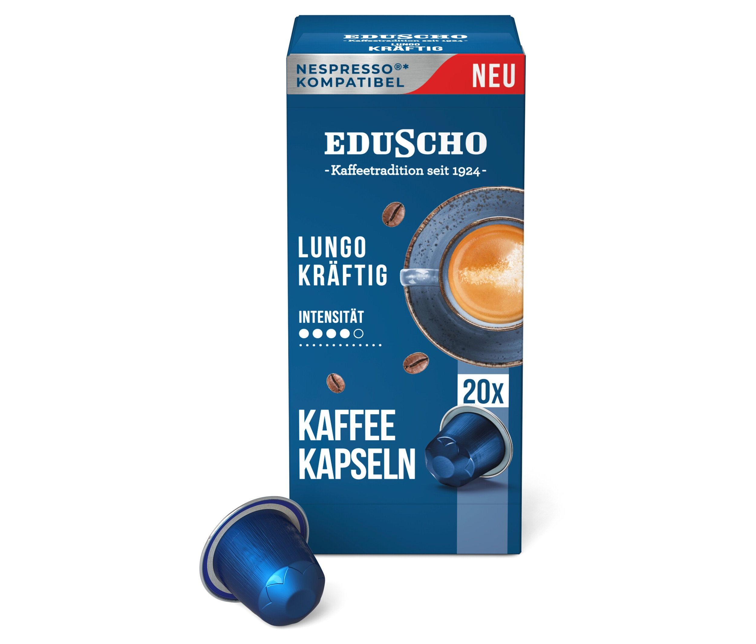 Eduscho Lungo Kräftig - 20 Kapseln - Intensität: 4/5