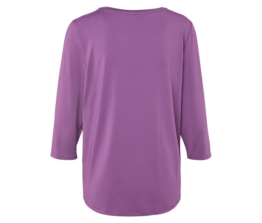 Violettes Langarmshirt, Rückansicht.