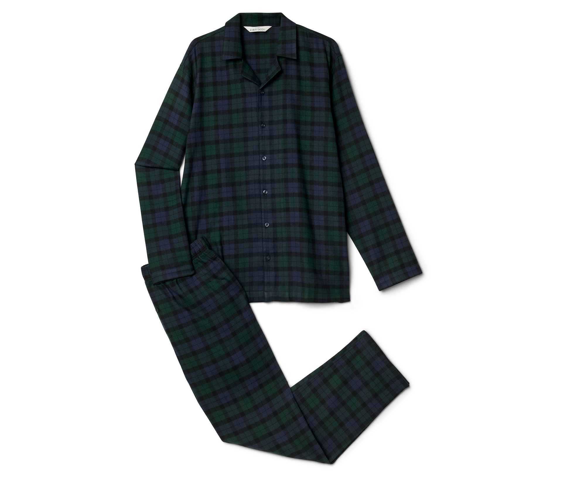 Flanell-Pyjama-Set - Herren - Gr. L - dunkelblau/kariert - dunkelblau