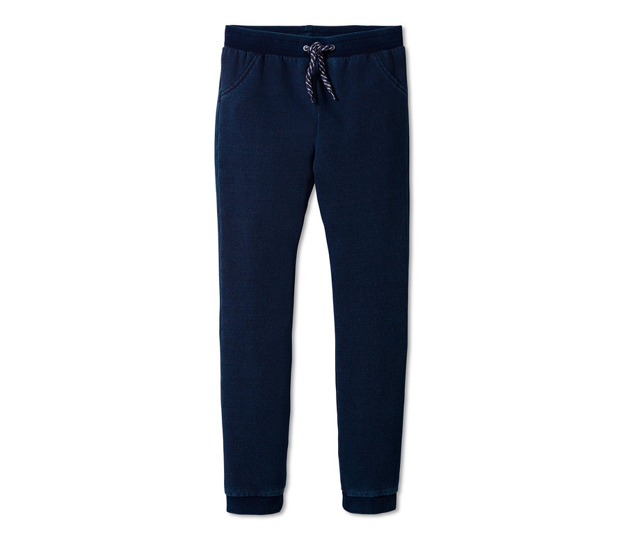 Marineblaue Sweathose mit elastischem Bund und Kordelzug.