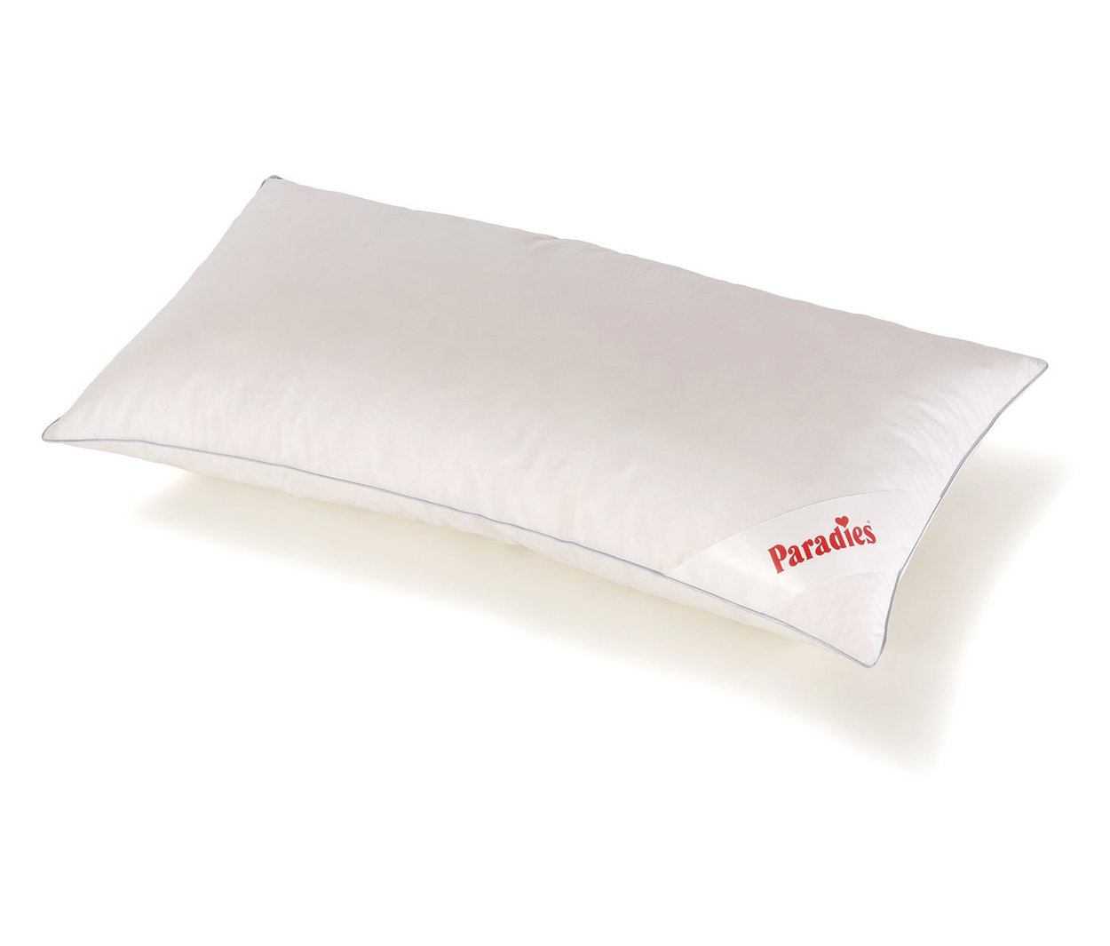 Ein Paradies 3-Kammer-Daunenkissen »Eimsbüttel«, fest, 40 x 80 cm auf einem weißen Hintergrund.