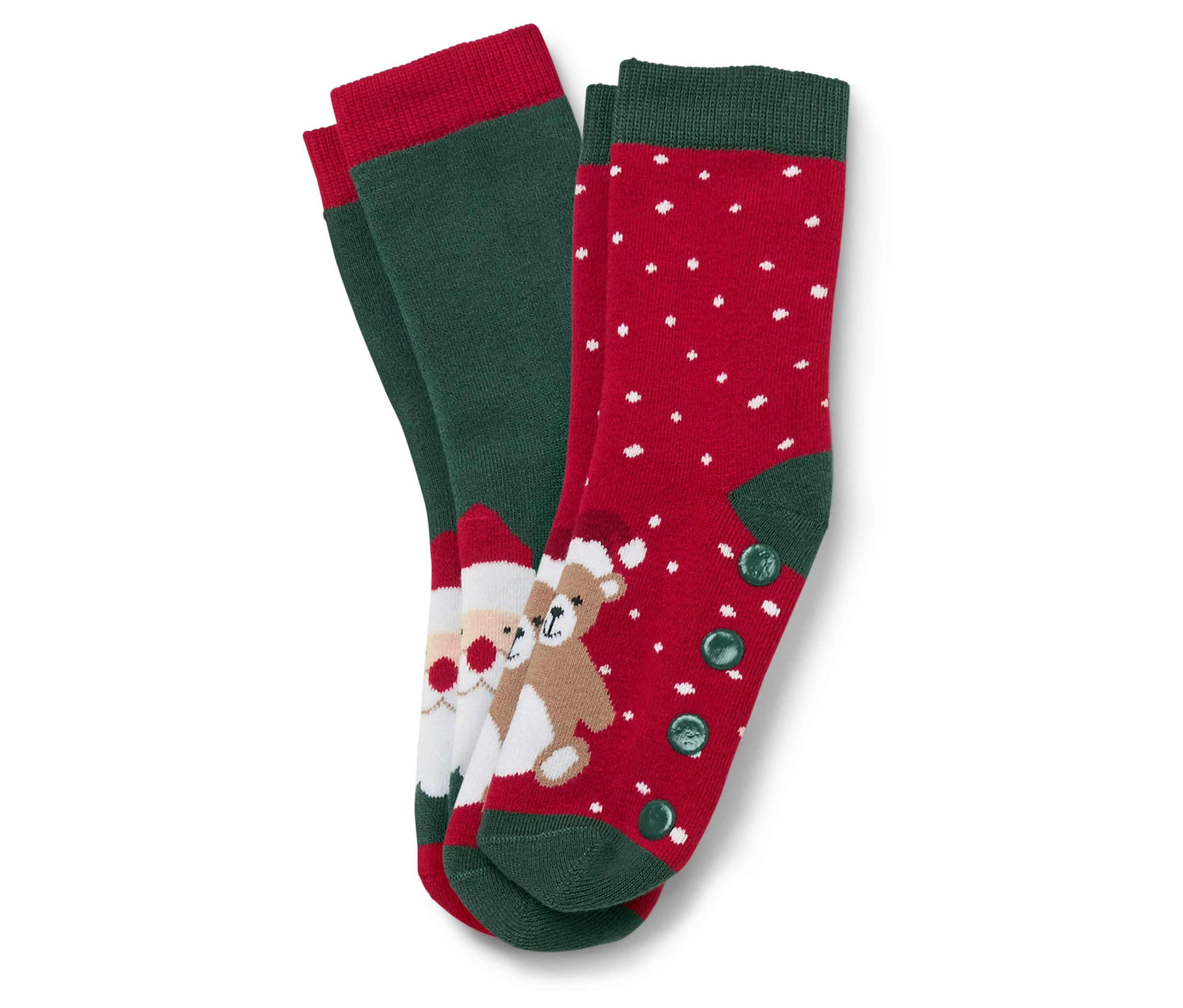 Tchibo - 2 Paar Kinder-Antirutsch-Socken - Herren - Gr. 23-26 - grün