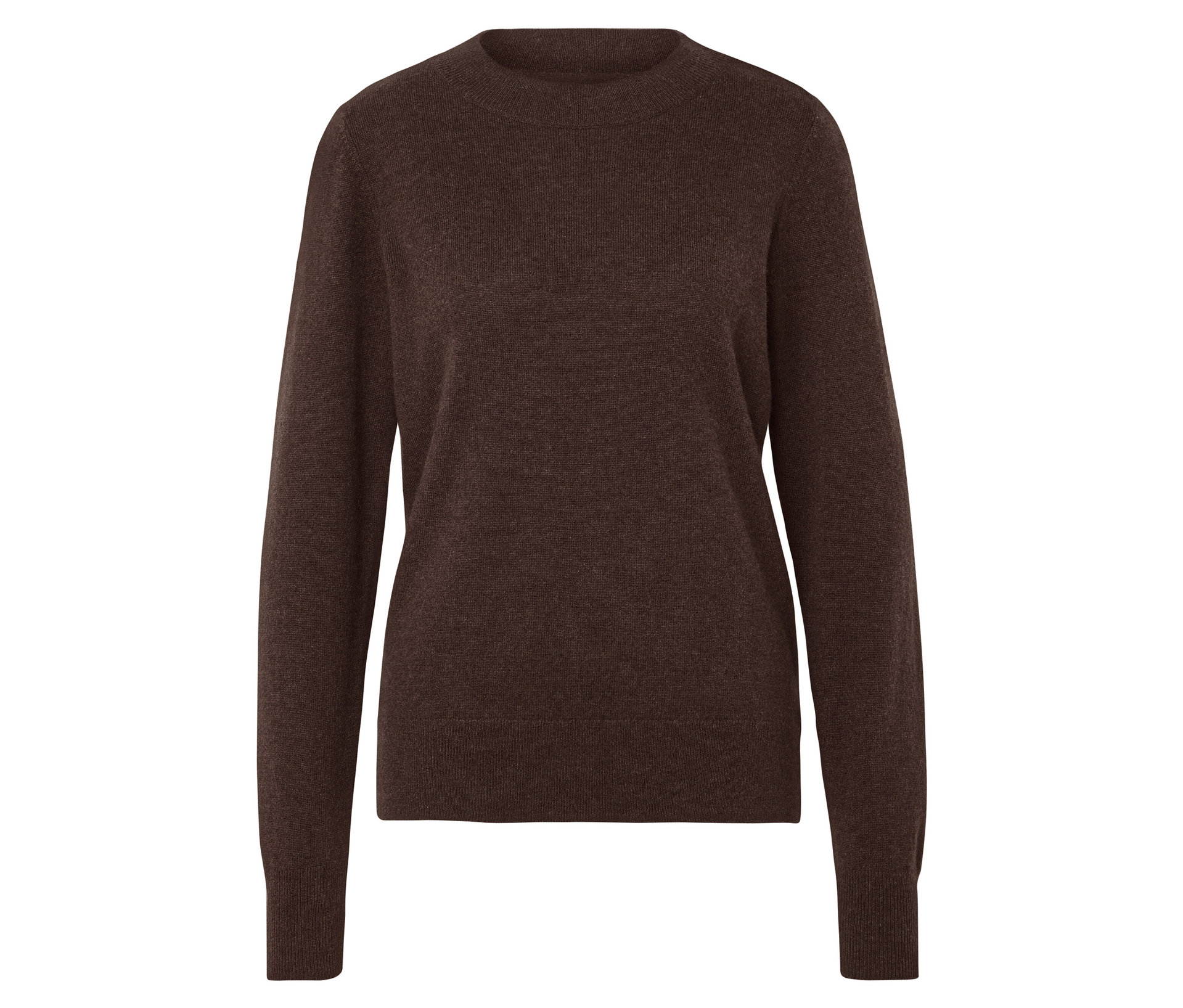Strickpullover mit Cashmere - Damen - Gr. M - dunkelbraun - dunkelbraun