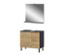 Waschbeckenunterschrank »Salinas«, klein mit Spiegel, graphit/eiche.
