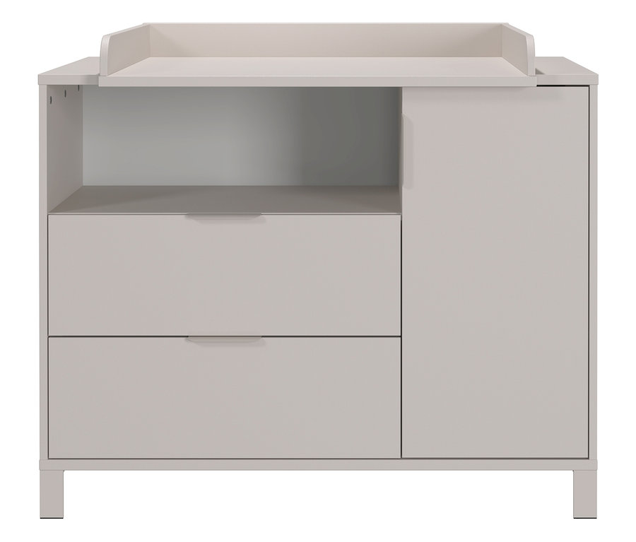 Graues Set "Alkmaar" breit, Kommode und Wickelaufsatz.