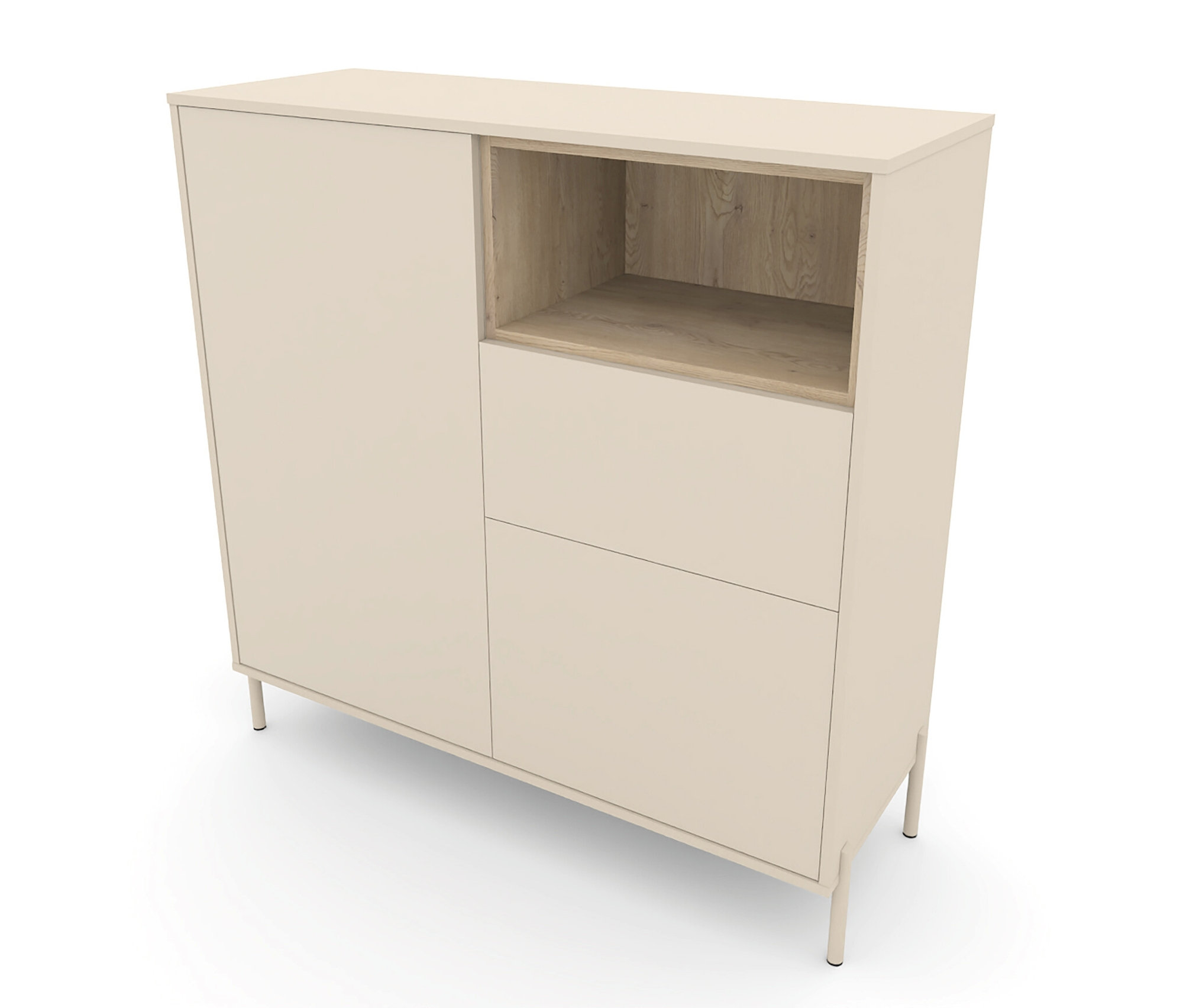 Roba Highboard »Hygge« mit 2 Türen - 115x43x117cm - weiß -