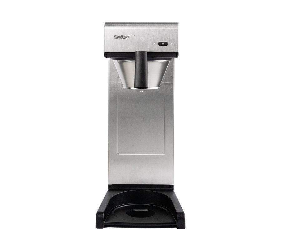 Silberfarbene Profi-Filterkaffeemaschine »Bravilor-Bonamat TH« ohne Kanne.