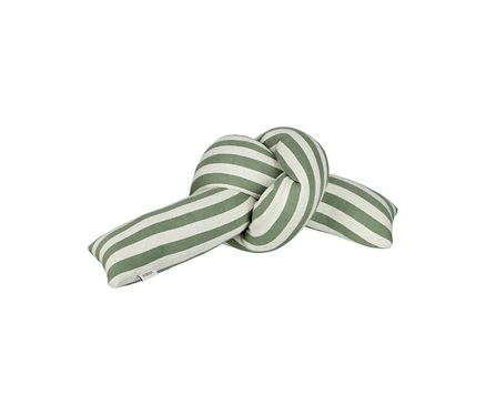 Grün-weiß gestreiftes Knotenkissen »JOLLY« der SCHÖNER WOHNEN-Kollektion.