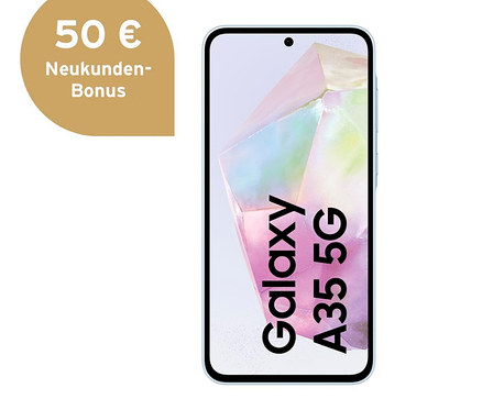 Samsung Galaxy A35 5G 128GB in Iceblue.