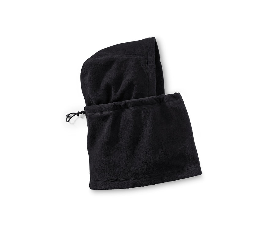 Eine schwarze Microfleece-Sturmhaube.