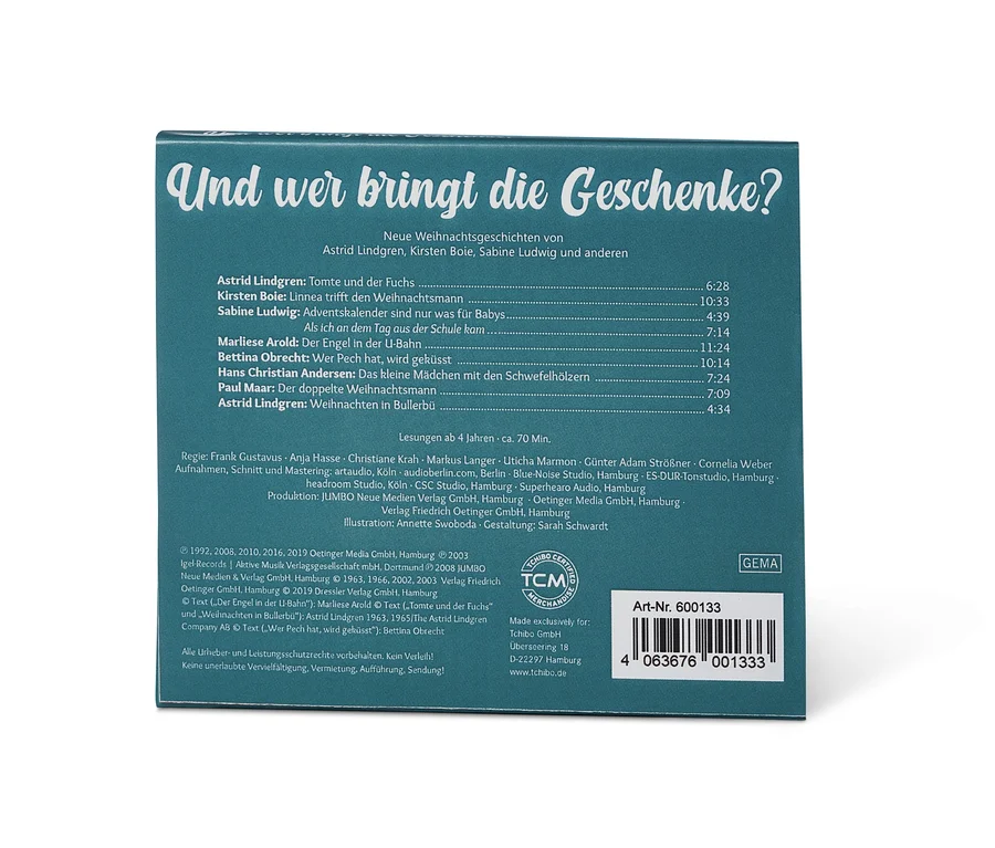 CD »Und wer bringt die Geschenke?« liegt auf dem Rücken.