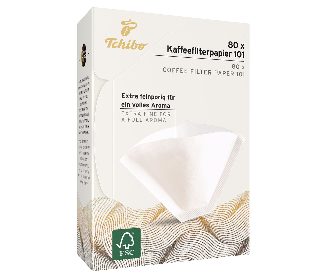 Eine Packung Kaffeefilterpapier Gr. 101, weiß, 18x80 Stk.