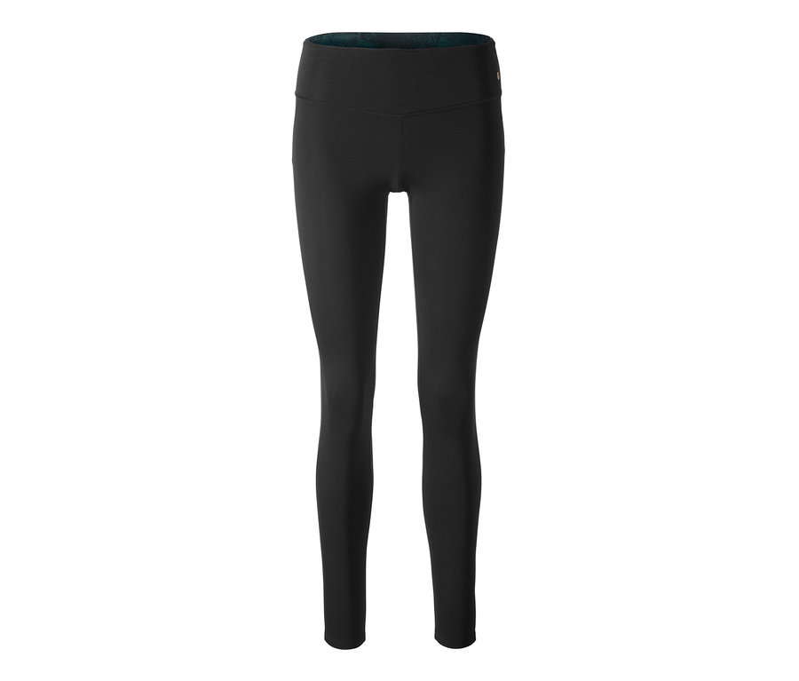 Schwarze Wende-Sporttight auf weißem Hintergrund.